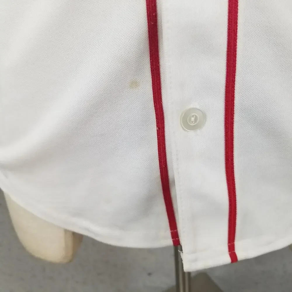 Cleveland Indians Jersey Youth Large White Home MLB Baseball Majestic‎ Diaz #2
